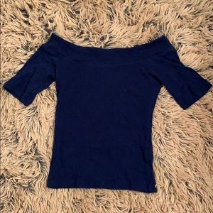 fitted, off-the-shoulder top